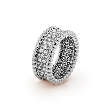 Perlée diamonds戒指,3排镶钻设计