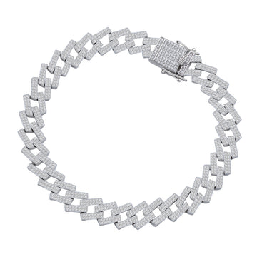 10Mm Cuban Chain CUBA Link Chain European and American Hip Hop Trend 925 Sterling Silver Bracelet Men's and Women's Cross-border Jewelry