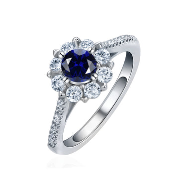 2024 Spring New Snowflake S925 Sterling Silver Ring Women's Small Fresh Color Diamond Ring Live Hot Sale Jewelry Delivery