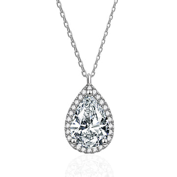 1.75ct pear-shaped 7 * 9mm water drop mozzarella diamond necklace women's 925 sterling silver super flash pendant collarbone chain fashion cross-border