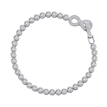 The new infinity symbol bag is inlaid with diamond bracelet and the whole body S925 sterling silver jewelry is fashionable in Europe, America and across the border for wholesale.