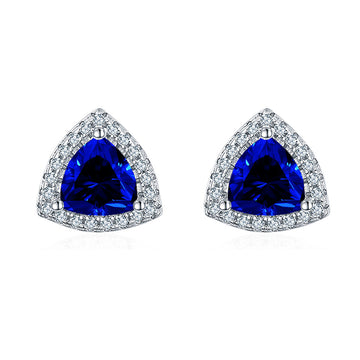 7 * 7 Fat Triangle Emerald Earrings Women's 925 Sterling Silver Earrings Niche Design Premium Ear-sensitive Jewelry Wholesale