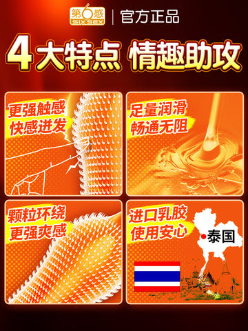 Sixth sense condom sex interest perverted wolf tooth thorn large particle condom genuine flagship store ultra-thin men's tt