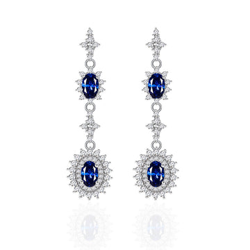 2023 New Vintage Emerald Earrings Women's S925 Sterling Silver European and American Luxury Stud Earrings Bridal Set Jewelry