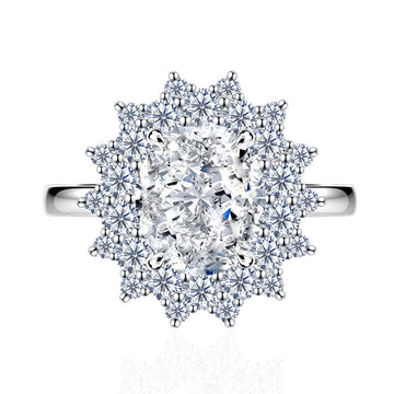 Inlaid 11.5 carat Shaffrey green 10 * 12mm ice flower cut ring 925 sterling silver European and American haute couture jewelry