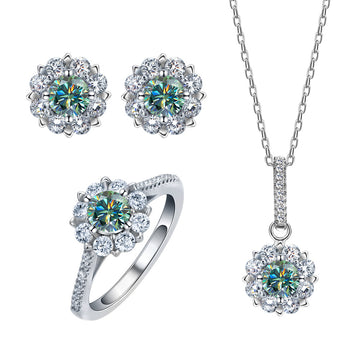 50 points mozzarella diamond sterling silver necklace women's snowflake pendant light luxury Douyin cross-border foreign trade live broadcast jewelry one piece