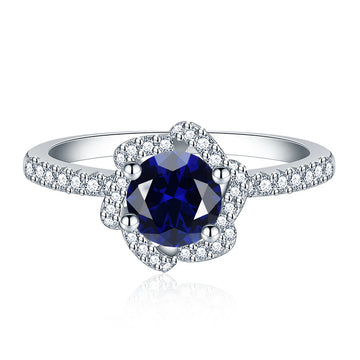 Camellia sterling silver ring, women's fashion color treasure ring, European and American cross-border foreign trade live broadcast jewelry, one piece of wholesale
