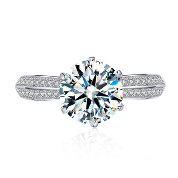 Starlight Queen Double Row Full Diamond Moissanite Diamond Ring 2 Carat 8mm Round S925 Silver Ring Cross-border Foreign Trade Wholesale