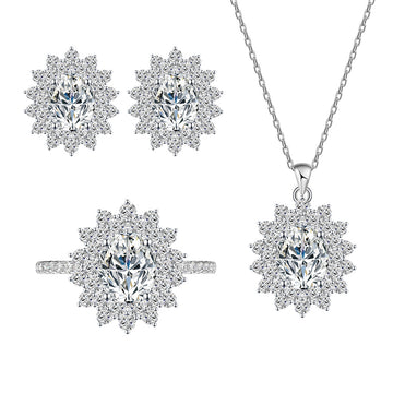 1.5 carat 6 * 8 denier mozzarella diamond necklace women's S925 sterling silver high-end pendant Douyin live broadcast hot-selling jewelry