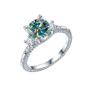 1.25 carat D color moissanite ring, European and American niche design 925 sterling silver ring, Douyin live broadcast explosion wholesale