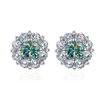 50 points mozzarella diamond stud earrings S925 sterling silver snowflake earrings simple Douyin live broadcast popular ear jewelry wholesale distribution