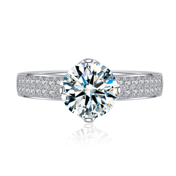 1.25Ct moissanite ring women's 925 sterling silver classic four-claw inlaid 7mm round diamond ring cross-border hot-selling wholesale