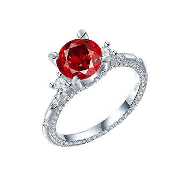 Factory direct sales simulation gemstone ring women's sterling silver fashion high-end ring cross-border foreign trade for jewelry wholesale