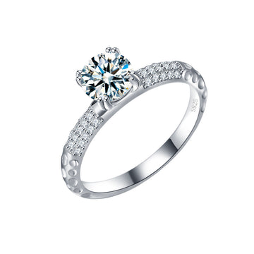 1ct eight hearts and eight arrows mozzarella diamond ring women's 925 silver micro-inlaid diamond ring European and American light luxury fashion jewelry wholesale