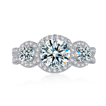1.25ct moissanite ring European and American light luxury ins style high-end sense 925 sterling silver diamond ring female Douyin live broadcast jewelry