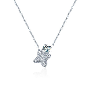 New product slightly inlaid with diamond four-leaf clover necklace women's 925 sterling silver fashion versatile collarbone chain European and American high-end ins style