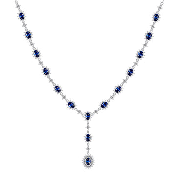 Cross-border Bridal Set Jewelry S925 Sterling Silver Necklace Women's Simulation Emerald High-end Banquet Jewelry