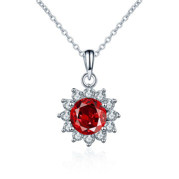 Factory direct sales emerald zircon necklace female S925 sterling silver collarbone chain live broadcast hot sale colored treasure pendant high sense