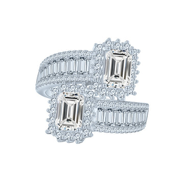1 carat special-shaped 5 * 7 rectangular mozzarella diamond ring S925 sterling silver niche design high-end European and American cross-border jewelry