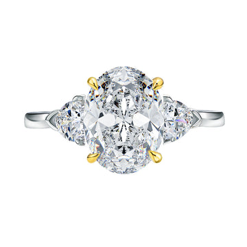 3CT pigeon egg moissanite 925 sterling silver ring European and American fashion light luxury 8 * 10 diamond ring women's wedding hand jewelry