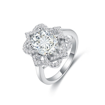 4 Carat Santa Maria Light Sea Blue Gemstone Ring Women's 925 Sterling Silver Set with 8 * 10 Oval High Carbon Diamond Jewelry