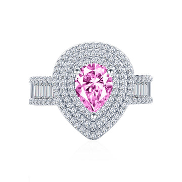 New luxury inset push square full diamond sterling silver ring women's European and American cross-border live broadcast hot sale light luxury high-end jewelry wholesale