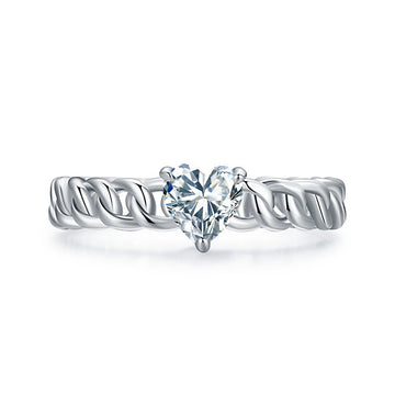 0.5ct special-shaped moissanite 5 * 5mm heart-shaped S925 sterling silver ring women's fashion versatile chain ring diamond ring