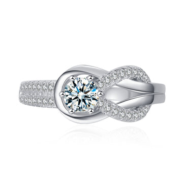 50 points small carat 5mm mozzarella diamond ring women's 925 sterling silver niche design high-end ring European and American cross-border