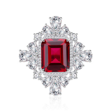 13 carat 12 * 14 pigeon blood ruby ring women's 925 silver rich woman banquet jewelry European and American cross-border luxury inlay jewelry