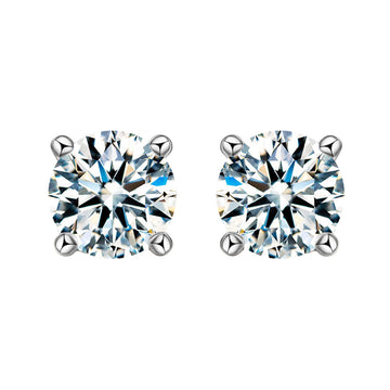 50 points -2 carat moissanite stud earrings S925 sterling silver classic four-claw earrings wild live broadcast explosion directly from the manufacturer