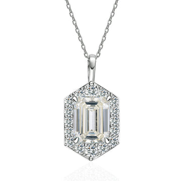 3 carat special-shaped moissanite necklace women's S925 sterling silver 7 * 9 rectangular emerald cut rhombus pendant European and American light luxury