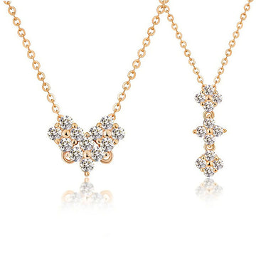 A two-wear love four-leaf clover pendant, personalized niche design S925 sterling silver necklace, female Douyin live broadcast explosion