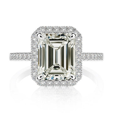 4CT moissanite ring women's 925 sterling silver 8 * 10 emerald cut diamond ring European and American retro simple ring new product