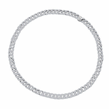 CUBA Link Chain European and American hip hop full diamond Cuban chain 925 silver necklace HipHop jewelry cross-border wholesale