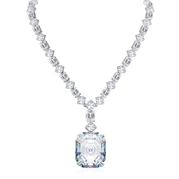 62 carat big rock candy necklace women's S925 sterling silver high carbon diamond necklace jewelry European and American luxury catwalk poster haute couture jewelry