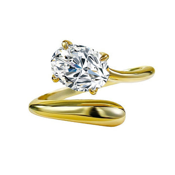 New 1.5 carat denier 6 * 8mm mozzarella diamond ring women's S925 sterling silver open ring simple foreign trade jewelry