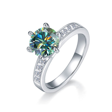 2024 new 1-carat mozzarella diamond ring women's 925 sterling silver classic six-claw diamond ring European and American cross-border hot-selling jewelry
