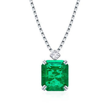 Big carat 62ct pagoda sugar cube pendant S925 sterling silver necklace women's high-end colored treasure necklace jewelry European and American cross-border jewelry