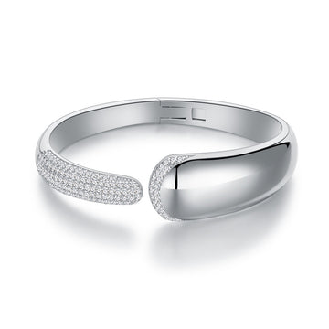 2023 new product Seiko micro-inlaid 925 sterling silver plated 18k gold cuff bracelet women's European and American cross-border bracelet jewelry wholesale