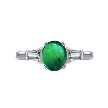 1.7ct small carat 7 * 8mm egg surface simulation emerald sterling silver ring women's live stream supply jewelry wholesale