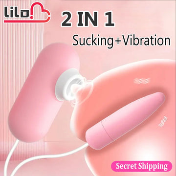 2 IN 1 Women Masturbation Sucking Vibrator Tongue Licking Vibrators Couples Flirting Sex Toys G-spot Massage Clitoris Orgasm