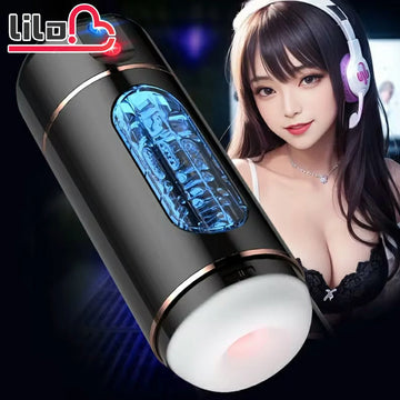 LILO Automatic Male Masturbator 3D Textured Sucking Male Sex Toy Vibration Voice Sucking Vibration Penis Oral Machine Sex Toys