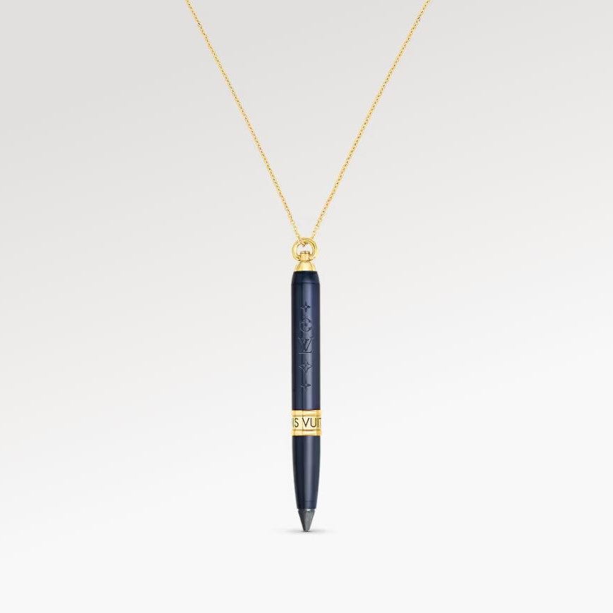 LES GASTONS VUITTON DESIGNER 18K 金（黄色）钛金属项链