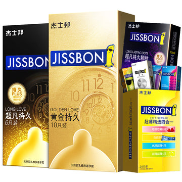 Jiesbang Delayed Contraceptive Condom Men's Sex Fun Gold Long-lasting Pack Ultra-thin Student Small Genuine Flagship Store