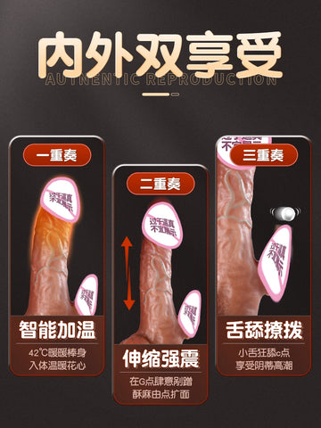 Gunner sex female automatic telescopic thrusting dildo adult female products orgasm penis masturbator oversized