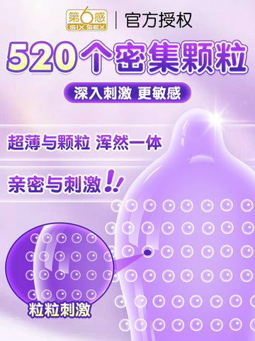 Sixth sense condom hyaluronic acid large particles ultra-thin male condom official flagship store female cold bytt