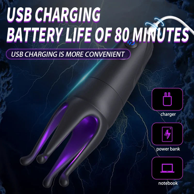 LILO Four Claw Magic Hand Strong Wrapping Stereoscopic Surrounding Vibrator Soft Silicone Micro Electric Shock Aircraft Cup Man