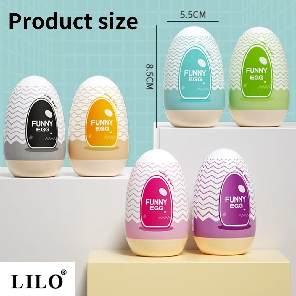 LILO Mini Portable Male Masturbation Egg Cup, Realistic Vagina, Beginner Soft Masturbation Cup Penis Massager Stimulator Sex Toy