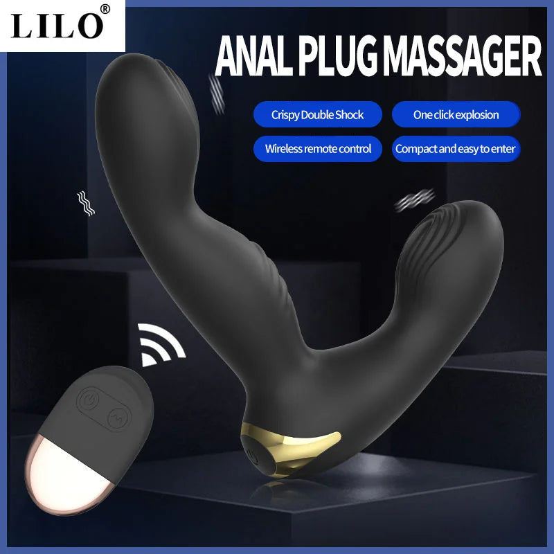 LILO Male Masturbator Anal Plug Wireless Remote Charging Prostate Massager Outdoor Wear Suitable for Women with Sexual Desire