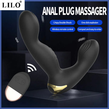 LILO Male Masturbator Anal Plug Wireless Remote Charging Prostate Massager Outdoor Wear Suitable for Women with Sexual Desire